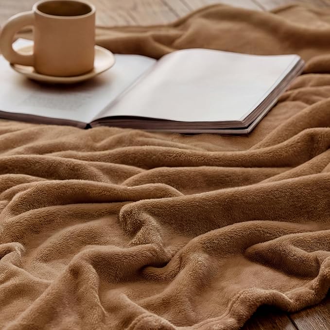 Bedsure GentleSoft Fleece Bed Blankets Full Size Orange - Soft Lightweight Plush Fuzzy Cozy Luxury Blanket Microfiber, 84x90 inches