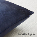 GIGIZAZA Navy Blue Velvet Pillow Covers 22x22,Square Solid Throw Pillow Covers Decorative Modern Pillows Big Vintage Cases for Couch Pack of 2