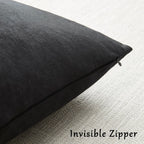 GIGIZAZA Black Velvet Pillow Covers 16x16 Decorative Pillows Pack of 2