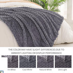 Exclusivo Mezcla 3D Fleece California King Blanket for Bed, Grey