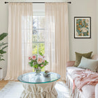 BGment Linen Curtains 84 Inch Length for Living Room Windows, Semi Sheer Natural Textured Drapes for Bedroom Dining Farmhouse Decorative Rustic Rod Pocket Lightweight, 2 Panels Set, Each 60 Inch Wide