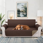 Reversible Sofa Covers Couch Cover Furniture Protector for Dogs Elastic Straps Water Resistant(Sofa,Chocolate/Taupe)