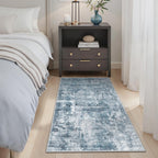 Soalmost 2x4 Abstract Washable Rugs for Entry, Kitchen Area Rug Blue/Grey