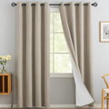 Yakamok Natural Linen Textured Curtains 96 Inches Long for Living Room