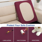 Water Resistant Sofa Seat Cushion Covers Removable Sofa Seat Covers for Dogs, Washable Elastic Loveseat Cushion Slipcovers for Kids and Pets, Christmas Decor (Medium, Wine)