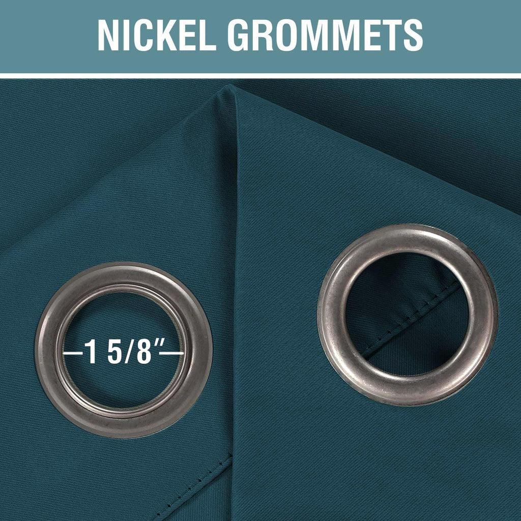 H.VERSAILTEX Blackout Curtain for Living Room Thermal Insulated Window Treatment Curtain Extra Long 63 inch Length Energy Saving Solid Grommet Top Blackout Drape, One Panel, Dark Teal, 52" W x 63" L