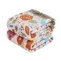 MSGKV Boho Throw Blanket 50"x60" Summer Cotton Floral Blanket for Couch