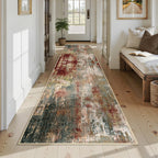 RELEANY Washable Runner 3'x12' Abstract Area Rug for Hallway Rustic Brown