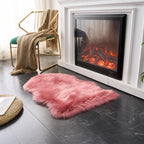 EasyJoy Ultra Soft Fluffy Shaggy Area Rug Faux Fur Rug Chair Cover Seat Pad Fuzzy Area Rug for Bedroom Floor Sofa Living Room (2 x 3 ft Sheepskin, BlushPink)