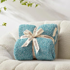 Snuggle Sac Super Soft & Reversible Heather Teal Blue Throw - Oversized Cozy Knit Blanket for Bed, Sofa, Living Room, Twin Size (60x80 Inches)
