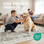 zesthome 6x9 Area Rug, Super Soft Washable Rugs for Living Room, Non-Slip Stain Resistant Vintage Rugs, Ultra-Thin Large Area Rugs (Brown/Grey,6'x9')