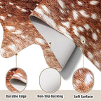 AROGAN Premium Deer Print Rug 6.2x7 Feet, Machine Washable Faux Fur Rug, Non-Slip Animal Print Hide Deer Skin Area Rug for Bedroom Living Room Home Decor