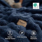 Bedsure 3D Fleece Bubble Blanket for Couch - GentleSoft Blue Throw Blanket for Sofa Bed Room Decor - Luxury Soft Cozy Gifts for Kids Girls, Lightweight, All Seasons, Navy Blue, 50"×60"
