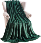 TASTHROW Large Flannel Fleece Throw Blanket, 50×70 Inch - Cozy Lightweight Thick Blanket - All Seasons Suitable for Women, Men and Kids (Dark Green)