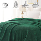 Whale Flotilla Soft Fleece King Size Bed Blanket, Emerald Green