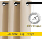 NICETOWN Biscotti Beige Curtains 84 inch Length 2 Panels, Grommet Thermal Insulated Window Treatments Light & Sound Reducing Drapes for Living Room/Bedroom, W46 x L84