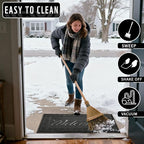 Yimobra Welcome Mat, Heavy Duty Durable Door Mats for Home Entrance Outdoor Indoor, Front Doormat for Outside Patio Floor Entry Porch Garage Office, Waterproof, Low Profile, 29.5 x 17, Black