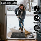 Yimobra Welcome Mat, Heavy Duty Sturdy Door Mats for Home Entrance Outdoor Indoor, Front Doormat for Outside Patio Floor Entry Porch Garage Office, Waterproof, Low Profile, 60 x 36, Black