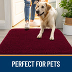 OLANLY Dog Door Mat for Muddy Paws 59x32, Super Absorbent Chenille Mud Mat