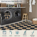 Lahome Checkered Easy Jute Non Slip Runner Rug, 2x6 Kitchen Runner Rug Washable Outdoor Rug for Entryway Indoor, Checkerboard Black Indoor Outdoor Carpet for Hallway 6ft Entry Front Door