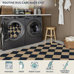 Lahome Checkered Easy Jute Outdoor Patio Rug, 8x10 Living Room Rug Washable