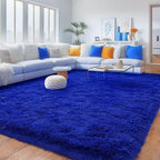 Rugs for Living Room 9x12, Soft Shaggy Modern Shag Area Rug for Bedroom, Upgrade Non-Slip Plush Fluffy Carpet for Kids Boys Girls Room Home Decor Aesthetic, Royal Blue