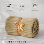 BEDELITE Fleece Blanket Twin Size – 3D Ribbed Jacquard Soft and Warm Decorative Fuzzy Blankets – Cozy, Fluffy, Plush Lightweight Throw Blankets for Couch, Bed, Sofa(Brown, 60x80 inches)