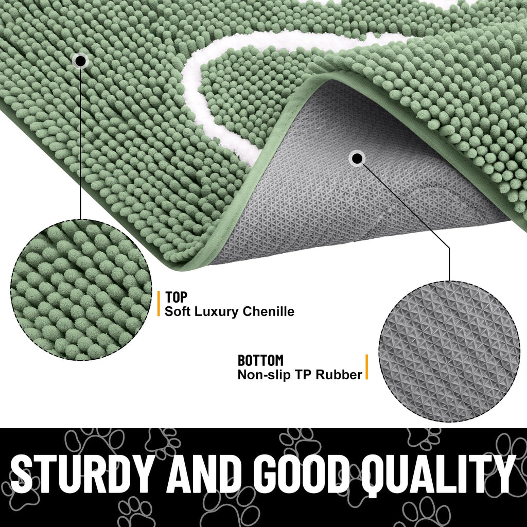 Smiry Dog Door Mat for Muddy Paws, Absorbent Non Slip Dirt Trapper, 48x30