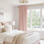 100% Blackout Shield Linen Blackout Curtains for Bedroom 96 Inches Long, Back Tab/Rod Pocket Living Room Drapes, Thermal Insulated Blackout Curtains 1 Panel Set, 100" W x 96" L, Blush Pink