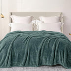 Exclusivo Mezcla Plush Fuzzy Fleece Bed Blanket Twin Size, Super Soft, Fluffy and Warm Blankets for Couch, Bed, All Season (Celadon, 90x66 inches)