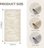 3x6 Runner Rug Non Slip, Thin Entryway Washable Rug for Entryway, Runners for Hallways, Low Pile Vintage Abstract Soft Rugs for Living Room, Kitchen, Bedroom(3'x6', Beige/Ivory)