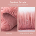 Ashler Faux Fur Rug, Fluffy Shaggy Area Rug Ultra Soft 3 x 3 Feet Sheepskin Fur, Blush Pink Fuzzy Rug Machine Washable Shag Rug, Nursery Decor Throw Rugs for Bedroom, Living Room, Kids Room