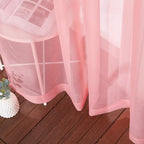 NICETOWN Sheer Textured Voile Curtains - Ring Top Soft Sheer Vertical Window Coverings with Light Penetration for Loft/Apartment (W54 x L72 - inch, Coral, Set of 2)