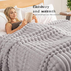 Exclusivo Mezcla Striped King Size Fleece Blanket for Bed, Couch, 90"x104"