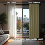 Deconovo Blackout Curtains, Thermal Insulated, W70 x L84 2 Panels, Back Tab, Machine Washable, Room-Darkening Drapes for Bedroom/Living Room Beige