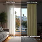 Deconovo Room Darkening Curtains for Living Room, Beige Light Filtering Thermal Drapes 84 Inches Long, Back Tab and Rod Pocket Window Curtains, Nan, 2 Panels