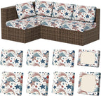 8Pcs Stretch Patio Cushion Covers, Outdoor Couch & Sofa Replacement Slipcovers for Patio Furniture Cushion Covers, Washable Reusable Furniture Protector