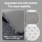 Ultra Soft Runner Rugs for Bedroom Hallways with Upgraded Non-Slip Rubber Backing & Thick Memory Sponge, 2 Packs 2x6 Feet Fluffy Shag Throw Area Rug for Bedside Dorm Dark Grey