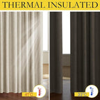 NICETOWN Taupe 100% Blackout Linen Curtains 120 inch Long Burg, Farmhouse Thick Completely Blackout Window Treatment Panels Thermal Insulated Drapes for Living Room (1 Pair, 52" Width Each Panel)