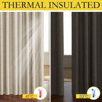 NICETOWN Taupe 100% Blackout Linen Curtains 108 inch Long Burg, Farmhouse Thick Completely Blackout Window Treatment Panels Thermal Insulated Drapes for Living Room (1 Pair, 52" Width Each Panel)