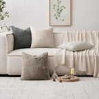 MIULEE Pack of 2 Couch Throw Pillow Covers 16x16 Inch Dark Gray Modern Boho Accent Decorative Pillow Covers Soft Chenille Farmhouse Cushion Covers for Home Decor Bed Sofa Living Room