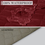 ISSUNTEX Double Protection 100% Waterproof Loveseat Sofa Covers for Living Room, Couch Covers for 2 Cushion Couch, Reversible Furniture Protector Sofa Cover for Dogs (Loveseat, Christmas Red/Beige)