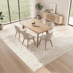 Washable Rugs 8x10 Area Rugs for Living Room- Modern Abstract Rugs for Bedroom,Dining Room, Large Soft Low Pile Carpet with Non Slip Rubber Backing,Neutral Accent Nursery Rug(Light Brown Beige)
