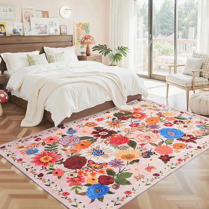 Babovid Blush Area Rug 6x9 for Living Room Bedroom