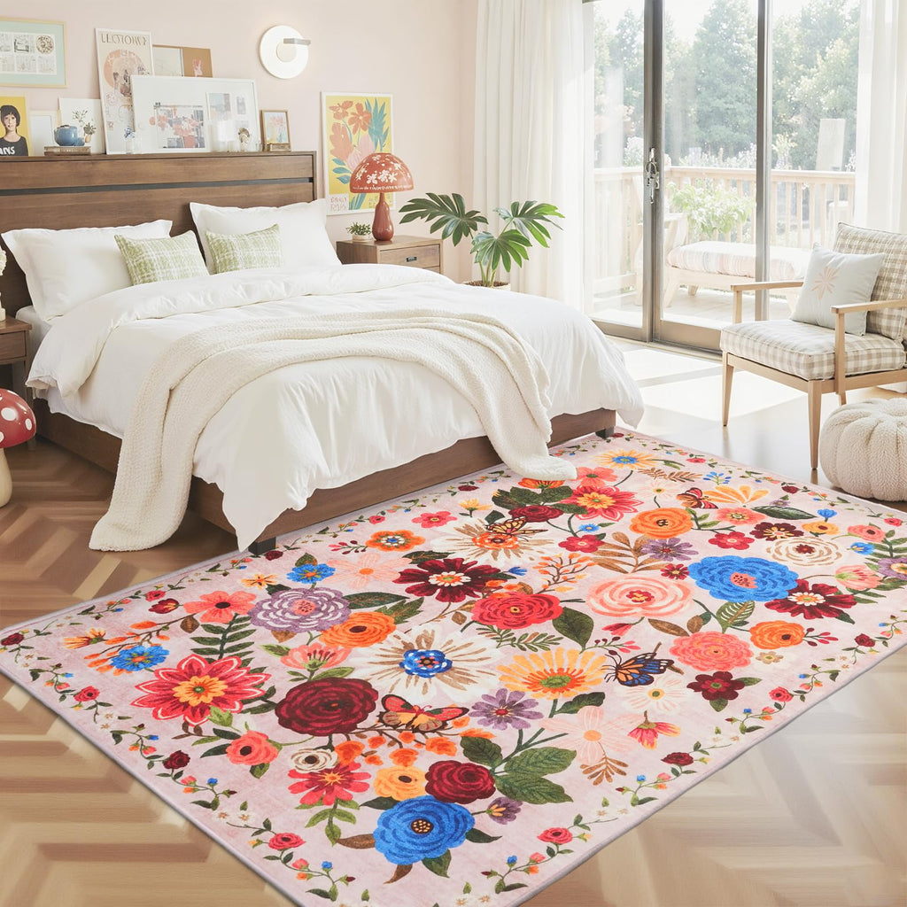 Babovid Blush Area Rug 6x9 for Living Room Bedroom