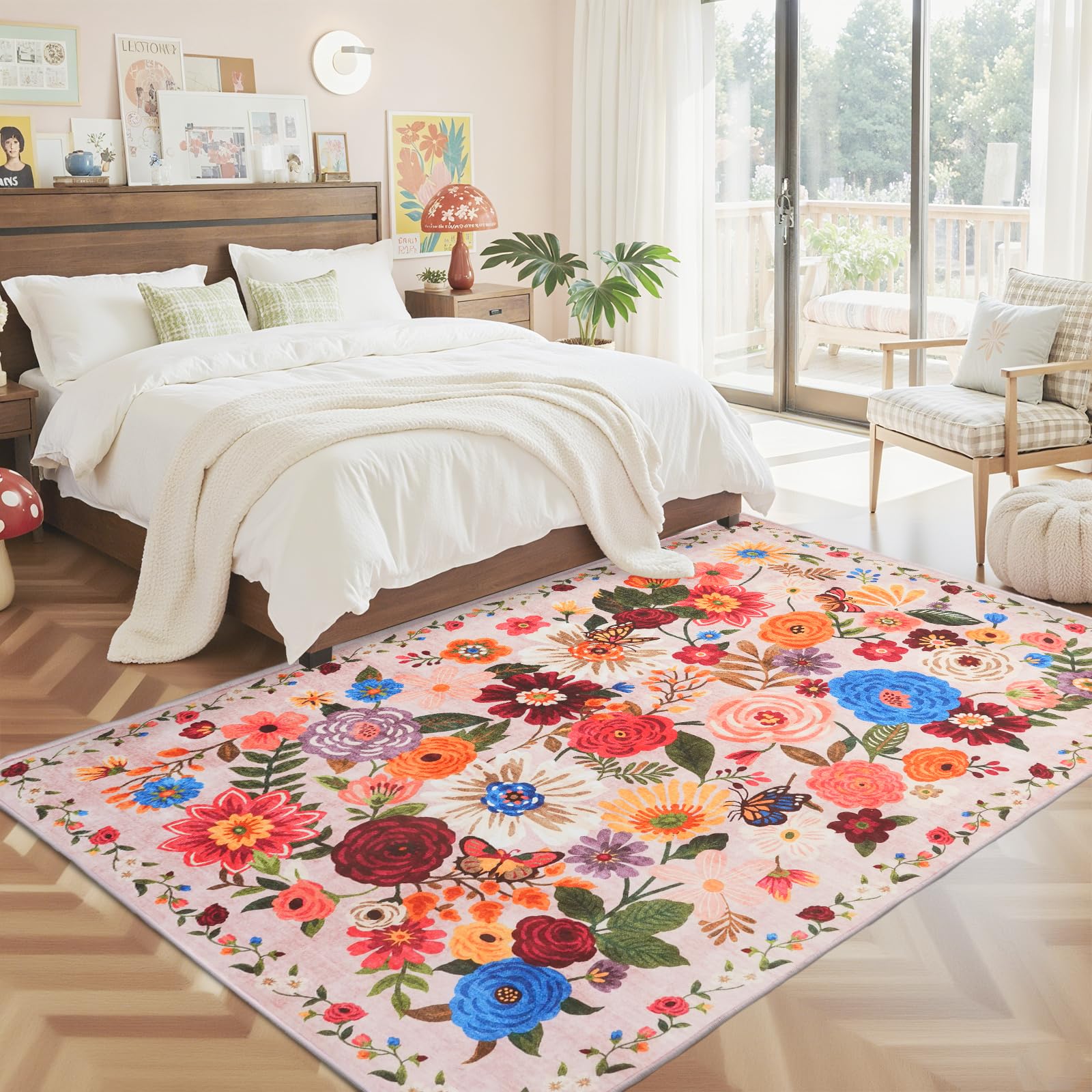 Babovid Blush Area Rug 6x9 for Living Room Bedroom