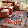 SERISSA 4x6 Washable Non Slip Boho Area Rug for Bedroom，Rust