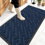 OLANLY Front Door Mat Outside 47x23, All-Season Absorbent Rubber Doormat