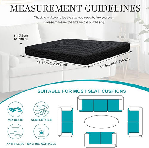 12 Piece Outdoor Cushion Covers, Patio Sofa Cushion Covers, Stretch Fit