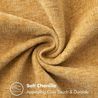 MIULEE Pack of 2 Couch Throw Pillow Covers 20x20 Inch Gold Farmhouse Decorative Pillow Covers with Stitched Edge Soft Chenille Solid Dyed Fall Pillow Covers for Sofa Bed Living Room